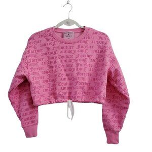 Juicy Couture x Forever 21 Crop Sweater‎ Small Pink Fleece Pullover Barbiecore